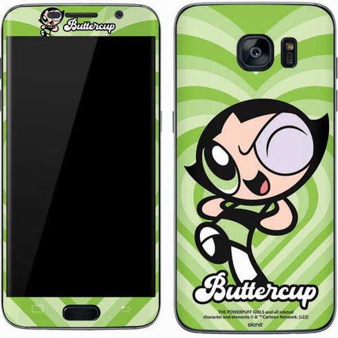 Cartoon Network Powerpuff Girls Buttercup Green Hearts Galaxy S7 Skin