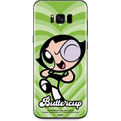 Cartoon Network Powerpuff Girls Buttercup Green Hearts Galaxy S8 Skin