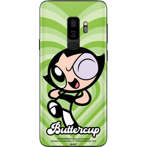 Cartoon Network Powerpuff Girls Buttercup Green Hearts Galaxy S9 Plus Skin