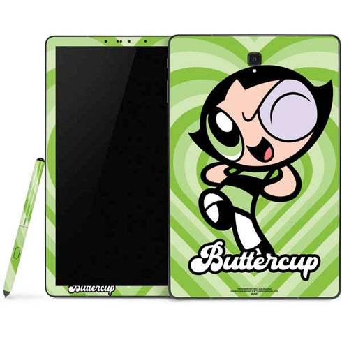 Cartoon Network Powerpuff Girls Buttercup Green Hearts Samsung Galaxy Tab Skin
