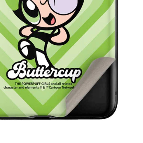 Cartoon Network Powerpuff Girls Buttercup Green Hearts Galaxy Z Flip Skin