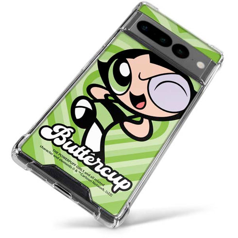 Cartoon Network Powerpuff Girls Buttercup Green Hearts Google Pixel 7 Pro Clear Case
