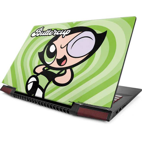 Cartoon Network Powerpuff Girls Buttercup Green Hearts Lenovo IdeaPad Skin