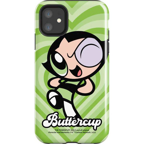 Cartoon Network Powerpuff Girls Buttercup Green Hearts iPhone 11 Impact Case