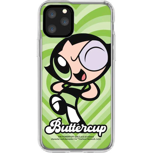 Cartoon Network Powerpuff Girls Buttercup Green Hearts iPhone 11 Pro Clear Case