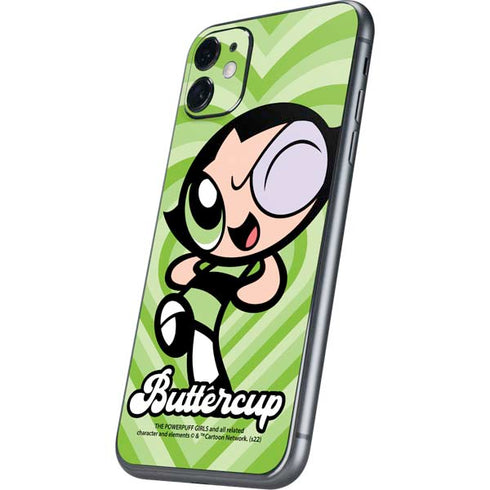 Cartoon Network Powerpuff Girls Buttercup Green Hearts iPhone 11 Skin