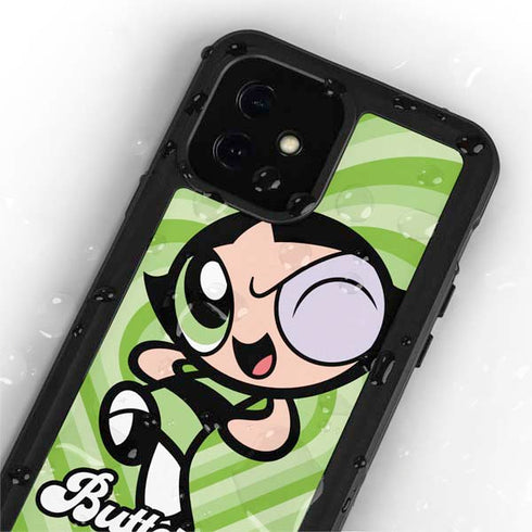Cartoon Network Powerpuff Girls Buttercup Green Hearts iPhone 12 Mini Waterproof Case