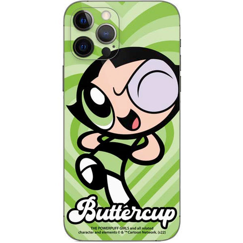 Cartoon Network Powerpuff Girls Buttercup Green Hearts iPhone 12 Pro Skin
