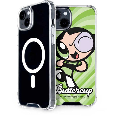 Cartoon Network Powerpuff Girls Buttercup Green Hearts iPhone 13 MagSafe Case