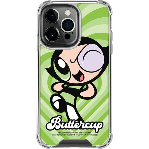 Cartoon Network Powerpuff Girls Buttercup Green Hearts iPhone 13 Pro Clear Case