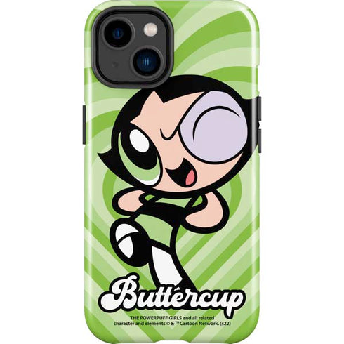 Cartoon Network Powerpuff Girls Buttercup Green Hearts iPhone 14 Plus Impact Case