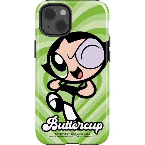 Cartoon Network Powerpuff Girls Buttercup Green Hearts iPhone 15 Impact Case