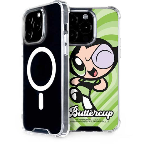 Cartoon Network Powerpuff Girls Buttercup Green Hearts iPhone 15 Pro MagSafe Case