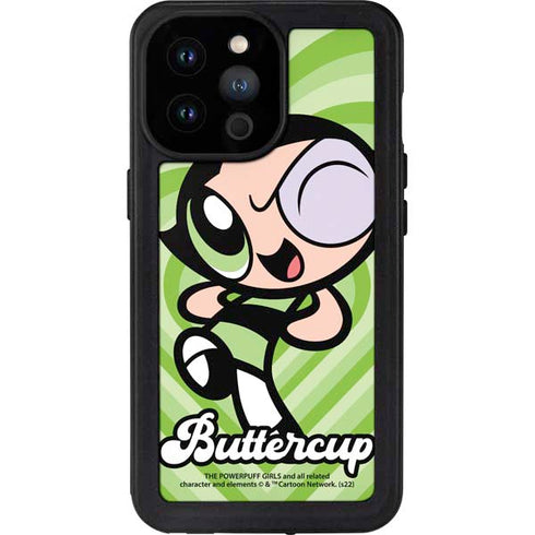 Cartoon Network Powerpuff Girls Buttercup Green Hearts iPhone 14 Pro Max Waterproof Case