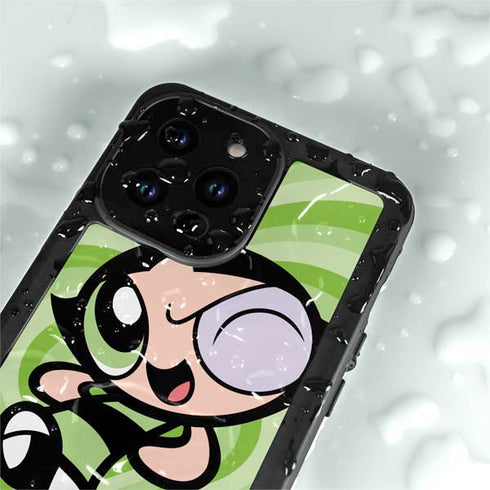 Cartoon Network Powerpuff Girls Buttercup Green Hearts iPhone 14 Pro Max Waterproof Case