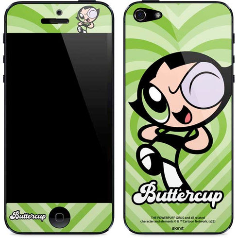 Cartoon Network Powerpuff Girls Buttercup Green Hearts iPhone 5/5s/5SE Skin