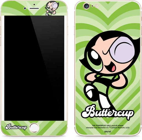 Cartoon Network Powerpuff Girls Buttercup Green Hearts iPhone 6/6s Plus Skin