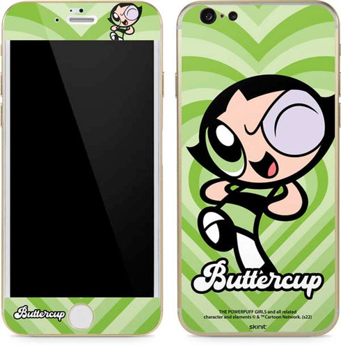 Cartoon Network Powerpuff Girls Buttercup Green Hearts iPhone 6/6s Skin