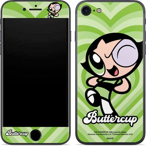 Cartoon Network Powerpuff Girls Buttercup Green Hearts iPhone 7 Skin