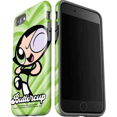 Cartoon Network Powerpuff Girls Buttercup Green Hearts iPhone SE (2nd & 3rd Gen) Pro Case