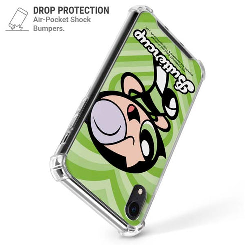Cartoon Network Powerpuff Girls Buttercup Green Hearts iPhone XR Clear Case