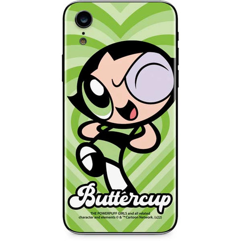 Cartoon Network Powerpuff Girls Buttercup Green Hearts iPhone XR Skin