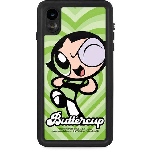 Cartoon Network Powerpuff Girls Buttercup Green Hearts iPhone XR Waterproof Case