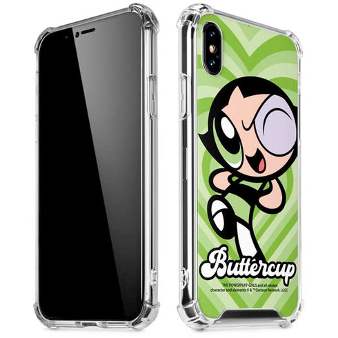 Cartoon Network Powerpuff Girls Buttercup Green Hearts iPhone XS Max Clear Case