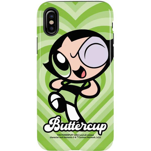 Cartoon Network Powerpuff Girls Buttercup Green Hearts iPhone XS Pro Case