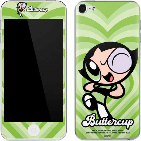 Cartoon Network Powerpuff Girls Buttercup Green Hearts Apple iPod Skin