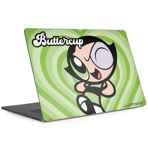 Cartoon Network Powerpuff Girls Buttercup Green Hearts Apple MacBook Pro 15-inch Skin