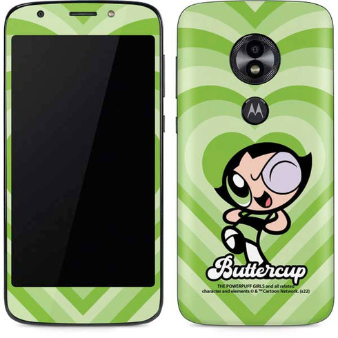 Cartoon Network Powerpuff Girls Buttercup Green Hearts Moto E5 Play Skin