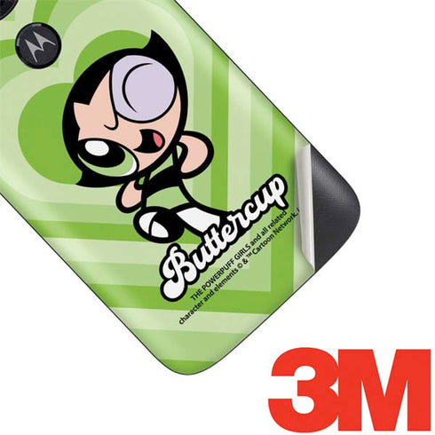 Cartoon Network Powerpuff Girls Buttercup Green Hearts Moto E5 Play Skin