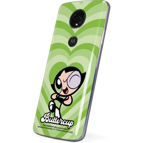 Cartoon Network Powerpuff Girls Buttercup Green Hearts Moto E5 Plus Skin