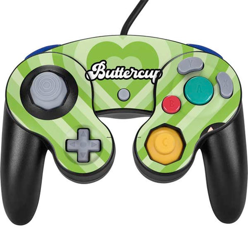 Cartoon Network Powerpuff Girls Buttercup Green Hearts Nintendo GameCube Controller Skin