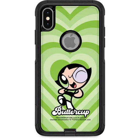 Cartoon Network Powerpuff Girls Buttercup Green Hearts Otterbox Commuter iPhone Skin