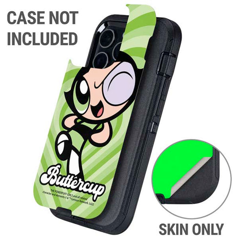 Cartoon Network Powerpuff Girls Buttercup Green Hearts Otterbox Defender iPhone Skin