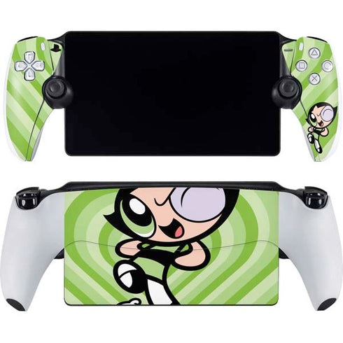 Cartoon Network Powerpuff Girls Buttercup Green Hearts PlayStation Portal Remote Player Skin