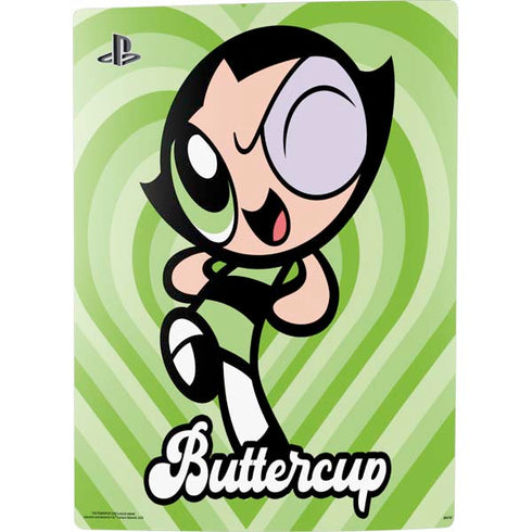 Cartoon Network Powerpuff Girls Buttercup Green Hearts PS5 Bundle Skin