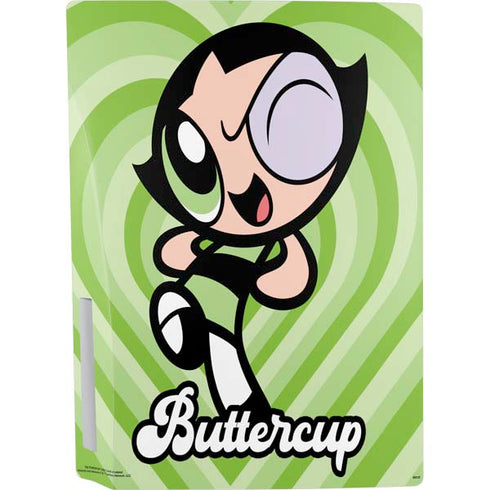 Cartoon Network Powerpuff Girls Buttercup Green Hearts PS5 Console Skin