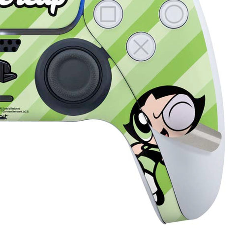 Cartoon Network Powerpuff Girls Buttercup Green Hearts PS5 Controller Skin