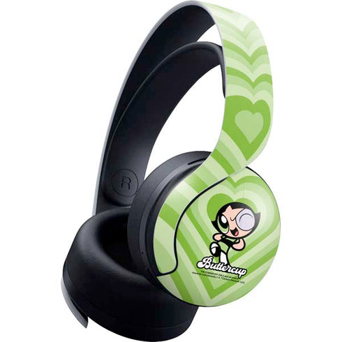 Cartoon Network Powerpuff Girls Buttercup Green Hearts PULSE 3D Wireless Headset for PS5 Skin