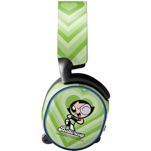 Cartoon Network Powerpuff Girls Buttercup Green Hearts SteelSeries Arctis 5 Skin