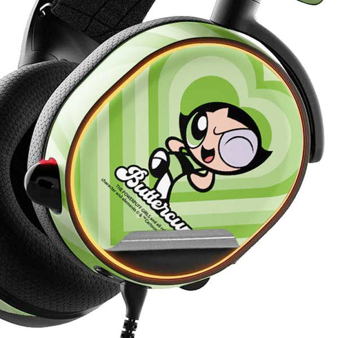 Cartoon Network Powerpuff Girls Buttercup Green Hearts SteelSeries Arctis 5 Skin