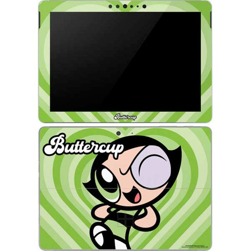 Cartoon Network Powerpuff Girls Buttercup Green Hearts Surface Go Skin