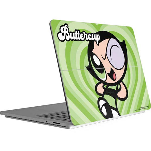 Cartoon Network Powerpuff Girls Buttercup Green Hearts Surface Laptop Studio Skin