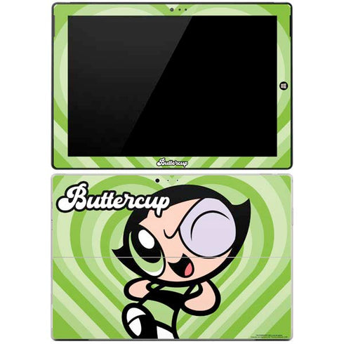 Cartoon Network Powerpuff Girls Buttercup Green Hearts Surface Pro 3 Skin