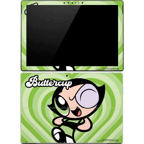 Cartoon Network Powerpuff Girls Buttercup Green Hearts Surface Pro 4 Skin