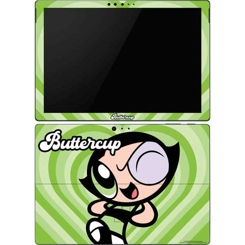 Cartoon Network Powerpuff Girls Buttercup Green Hearts Surface Pro 6 Skin