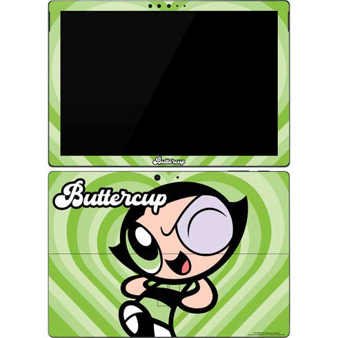 Cartoon Network Powerpuff Girls Buttercup Green Hearts Surface Pro 7 Skin